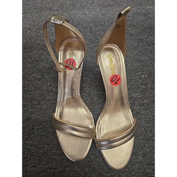 Lilly Pulitzer Shoes - LILLY PULITZER WOMEN'S WEDGE SANDALS/SHOES JENNA 3" CORK HEEL GOLD  LEATHER  10